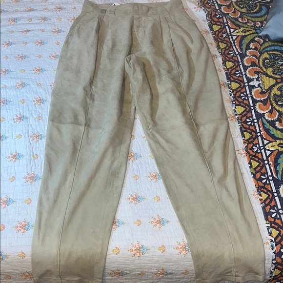 Versace Vintage Tan Pants Lightweight Relaxed Fit - Suede...